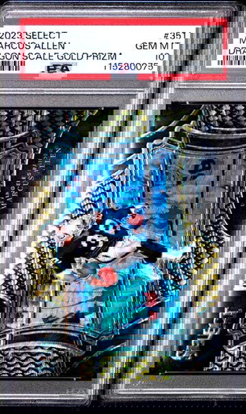 2023 Panini Select Marcus Allen Gold Dragon Scale Field Level /10 PSA 10