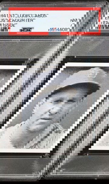 Enos Slaughter 1941 St. Louis Cardinals Team Issue W754 HOF RC PSA 7