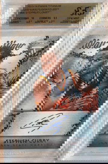 Steph Curry 2013-14 Panini Titanium New Wave Auto 9.5/10 BGS