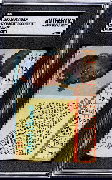 1962 Post #173 Roberto Clemente Red Lines SGC Authentic