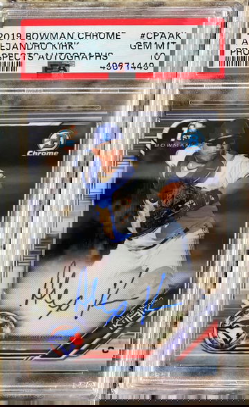 2019 Bowman Chrome Alejandro Kirk Base Auto PSA 10