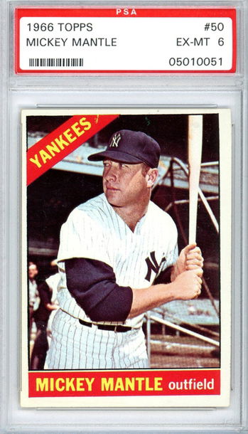 1966 TOPPS MICKEY MANTLE PSA 6