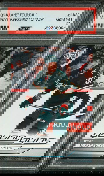 2024-25 Upper Deck Series 1 Young Guns Marat Khusnutdinov #243 PSA 10 MN Wild