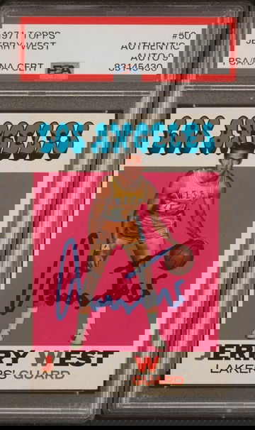 1971 Topps #50 Jerry West (d.2024) Signed / Auto - PSA Authentic - Sharp Card