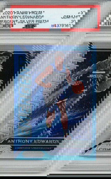 2020 PANINI PRIZM EMERGENT SILVER PRIZM ANTHONY EDWARDS ROOKIE RC PSA 10 LOW POP