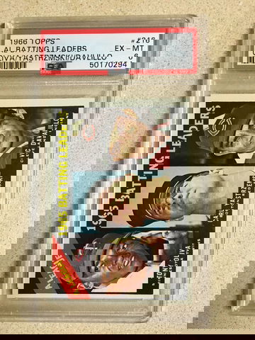 1966 Topps #216 AL Battling Leaders PSA 6 EX-MT TONY OLIVA CARL YASTRZEMSKI HOF