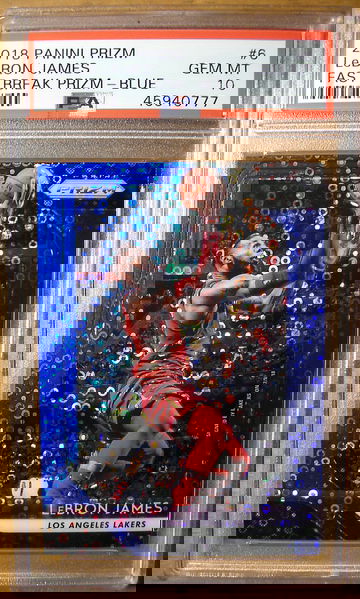LeBron James 2018 Prizm #6 Fast Break Blue /175 PSA 10