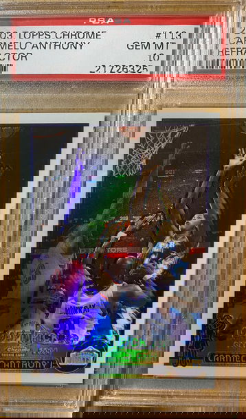 2003 Topps Chrome Carmelo Anthony Refractor PSA 10 Gem Mint
