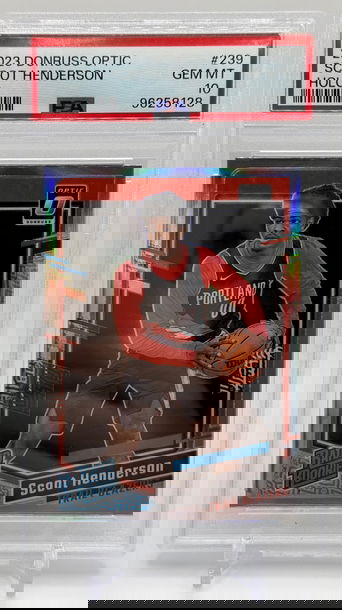 2023-24 Panini Donruss Optic Rated Rookie Holo Prizm #239 Scoot Henderson PSA 10