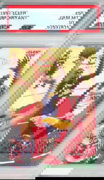 1997 FLEER KOBE BRYANT #50 LOS ANGELES LAKERS HOF PSA 10 GEM MT