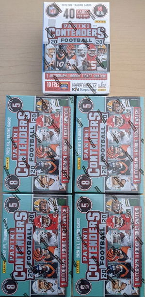 2020 Panini Contenders Blaster Box (5 box lot) 
