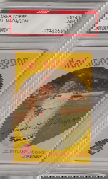 1959 Topps #376 Hal Naragon PSA 7 (Near Mint)