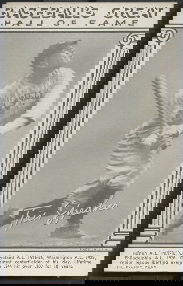 1948 Baseball's Great Hall of Fame Exhibits Tris Speaker Cleveland Indians