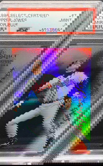 1996 Select Certified MIRROR BLUE Chipper Jones PSA 9