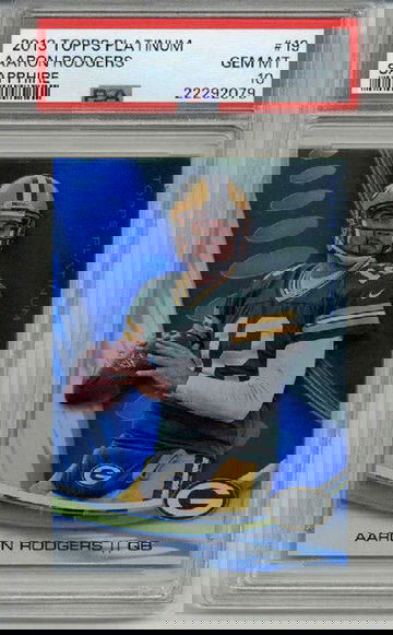 2013 TOPPS PLATINUM SAPPHIRE #19 AARON RODGERS PACKERS PSA 10 LOW POP