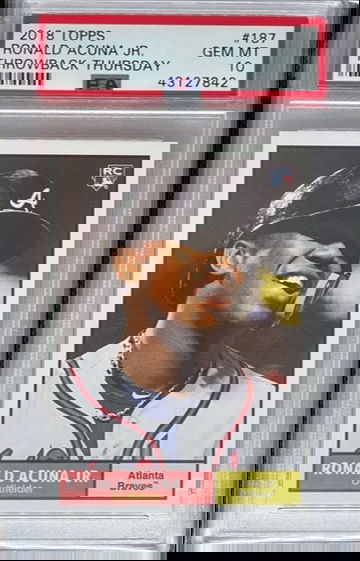 PSA 10 2018 Topps Throwback Thursday Ronald Acuna RC #187