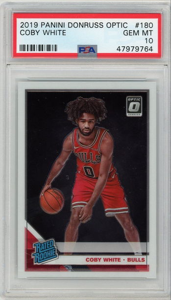 Coby White 2019-20 Panini Donruss Optic #180 PSA 10 Gem Mint Rookie Card RC Bulls BGS 9.5