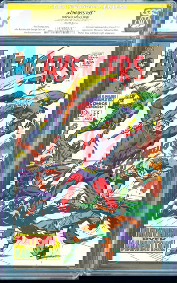 Avengers #55 (1968) CGC 9.6; White pages; 1st Ultron-5; Stan Lee signed (SS)