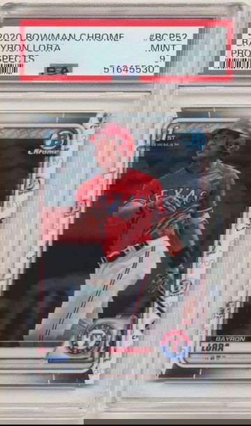 PSA 9 MINT! BAYRON LORA 2020 1ST BOWMAN CHROME PROSPECTS ROOKIE CARD RC #BCP-52