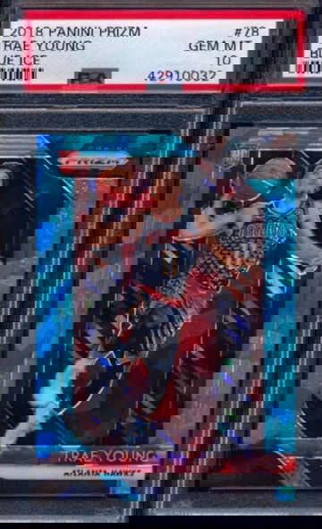 Trae Young 2018 Prizm Blue Ice RC /99 PSA 10