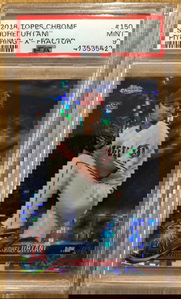 Shohei Ohtani - 2018 Topps Chrome X-Fractor - Pitching #150 - Mint PSA 9