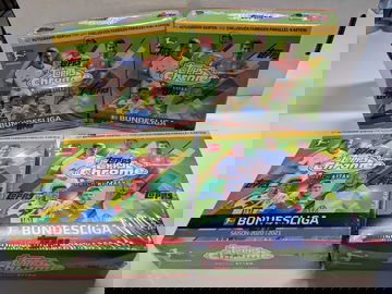 Lot of (4) 2020-21 Topps Chrome Match Attax Bundesliga Boxes SEALED