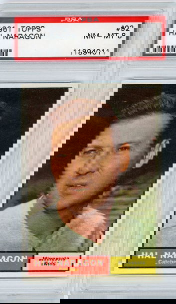 1961 Topps Hal Naragon #92 PSA 8