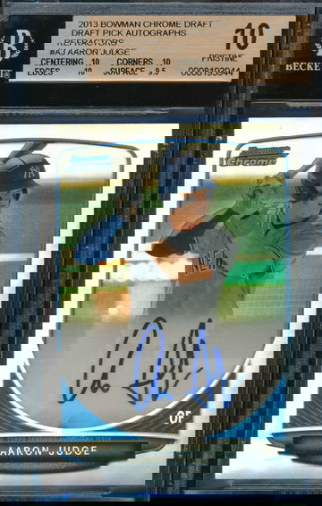 BGS 10/10 PRISTINE Aaron Judge Autograph Auto 2013 Bowman Chrome Draft Pick Autographs Refractor #AJ 1x9.5