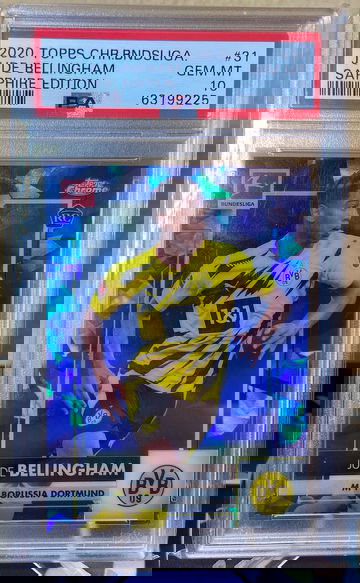 2020 Topps Chrome Bundesliga Sapphire Jude Bellingham PSA 10