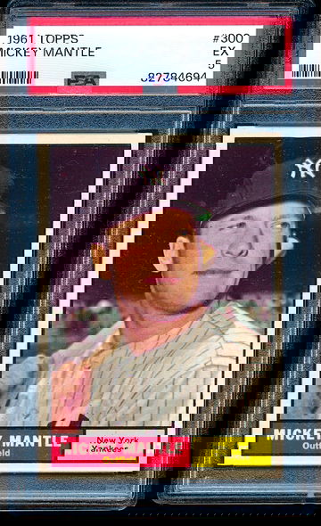 1961 Topps Mickey Mantle #300 PSA 5 ++ Tremendous