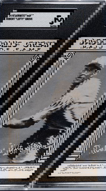 1974 Baseball's Great Hall of Fame Exhibits Lefty Grove Philadelphia A's SGC 5 EX