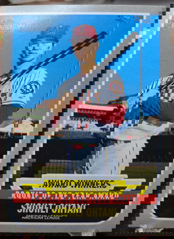 2019 Topps Heritage Shohei Ohtani Rookie Of The Year Los Angeles Angels