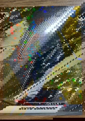 Sixto Sanchez Rookie 2021 Mosaic Quick Pitch Gold Disco Prizm /10 Marlins #202