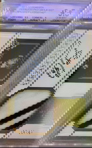 2011 Dominion Sidney Crosby Auto Patch Peerless Patches BGS 9.5 10 Auto