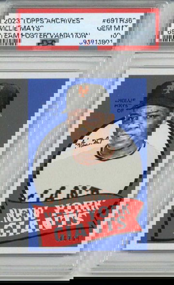 2023 TOPPS ARCHIVES '69 TEAM POSTER VARIATION WILLIE MAYS CARD /69 GIANTS PSA 10