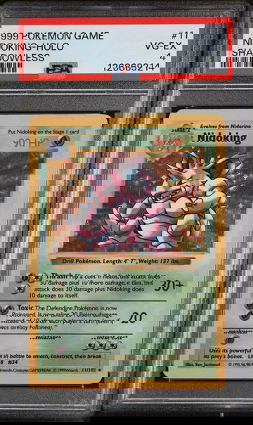 1999 Pokemon Base Set Shadowless Holo Nidoking #11 PSA 4