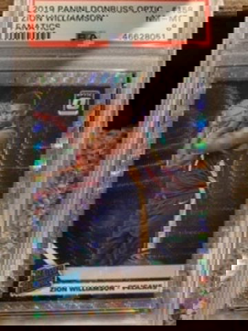Psa 8 Fanatics Donruss optic Zion Williamson 