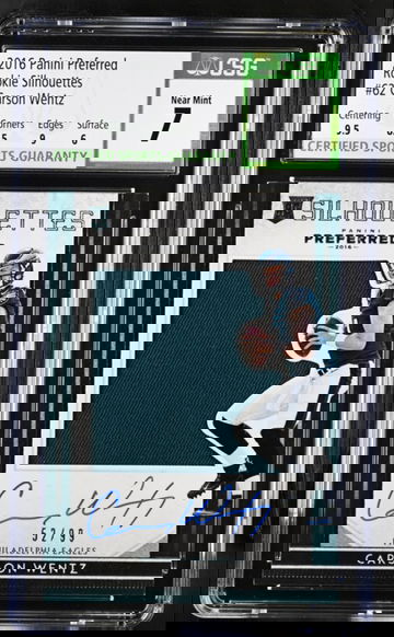 2016 PREFERRED ROOKIE SILHOUETTES CARSON WENTZ 