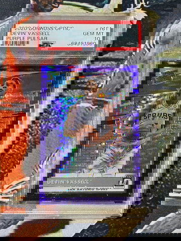 2020 Donruss Optic #161 Devin Vassell Purple Pulsar PSA 10 Rookie RC SP