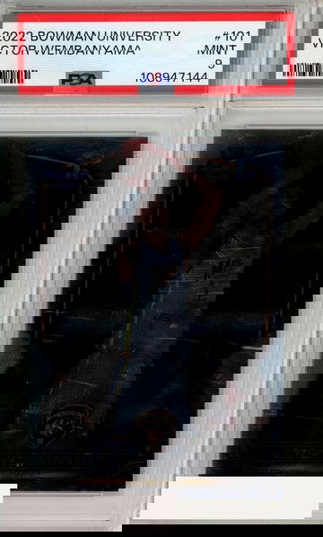 2022 BOWMAN CHROME UNIVERSITY VICTOR WEMBANYAMA #101 PSA 9 MINT