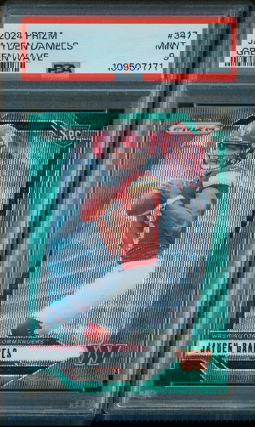 2024 Panini Prizm Green Wave Prizm Jayden Daniels #347 PSA 9