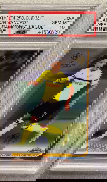 JADON SANCHO 2018 TOPPS CHROME ROOKIE PSA 10