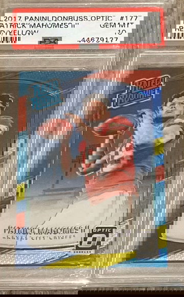 2017 Patrick Mahomes Optic Rookie Red Yellow PSA 10