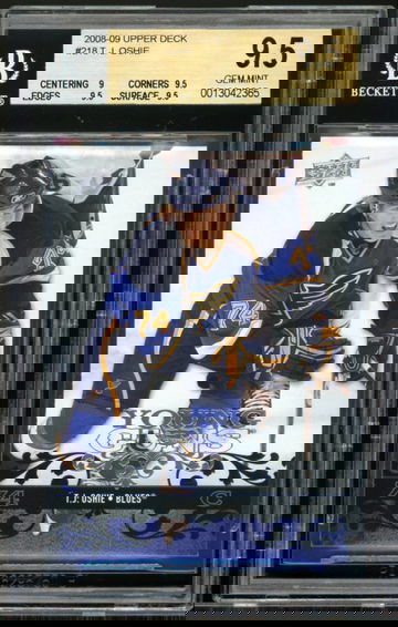 2008-09 Upper Deck #218 T.J. Oshie BGS 9.5 Gem-Mint