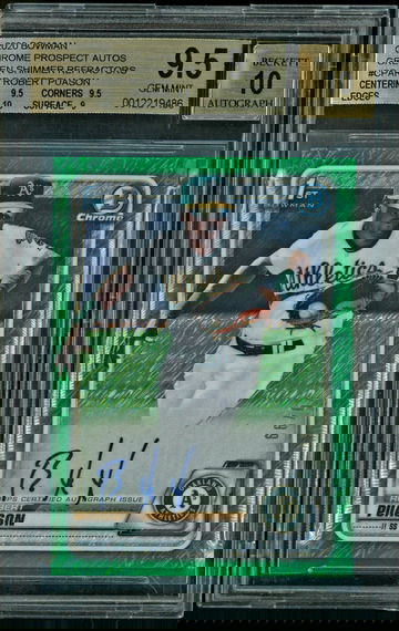 2020 Bowman Chrome Robert Puason Greem Shimmer Refractor Auto /99