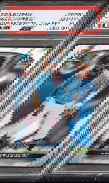 2023 Bowman Chrome Junior Caminero Lava Refractor /399 PSA 10