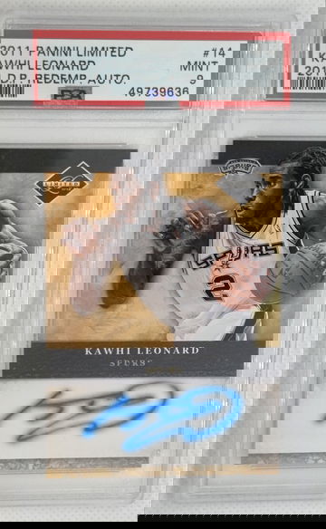 KAWHI LEONARD 2011 2012 Panini Limited Redemption Auto Autograph Rookie RC - PSA 9 MINT