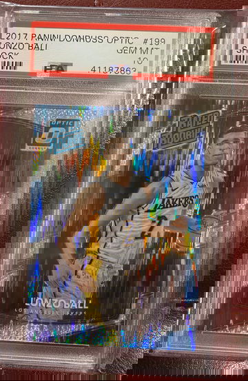 2017 Lonzo ball optic shock psa 10 RC #199