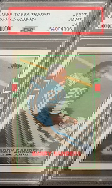 1989 Topps Traded Barry Sanders RC PSA 9