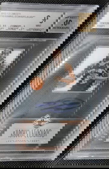 KAWHI LEONARD 2012-13 Panini Limited Rookie RC Auto #174 68/349! Clippers - BGS 9 / 10 Mint